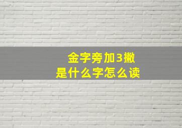 金字旁加3撇是什么字怎么读