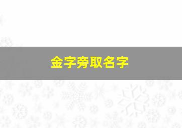 金字旁取名字