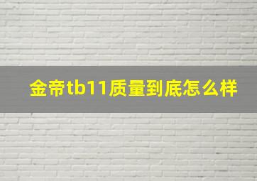 金帝tb11质量到底怎么样