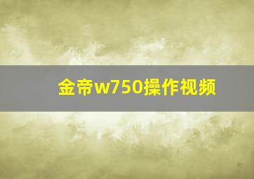 金帝w750操作视频