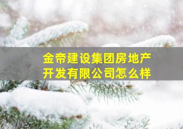 金帝建设集团房地产开发有限公司怎么样