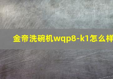 金帝洗碗机wqp8-k1怎么样