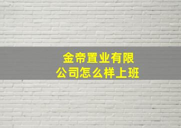 金帝置业有限公司怎么样上班