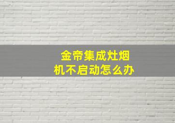 金帝集成灶烟机不启动怎么办