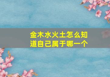 金木水火土怎么知道自己属于哪一个