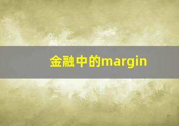 金融中的margin