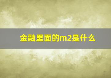 金融里面的m2是什么