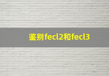 鉴别fecl2和fecl3