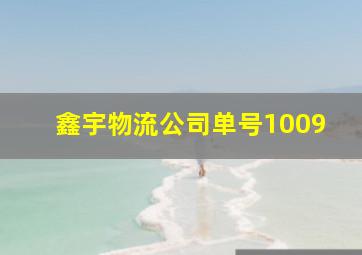 鑫宇物流公司单号1009