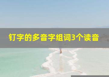 钉字的多音字组词3个读音