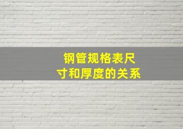 钢管规格表尺寸和厚度的关系