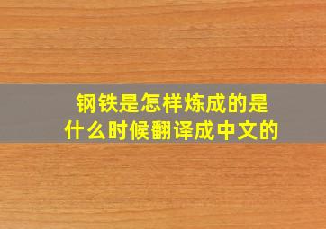 钢铁是怎样炼成的是什么时候翻译成中文的