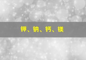 钾、钠、钙、镁