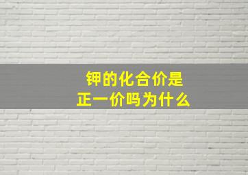 钾的化合价是正一价吗为什么