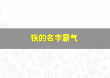 铁的名字霸气