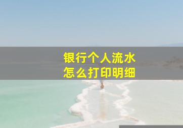 银行个人流水怎么打印明细