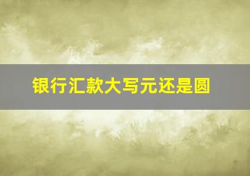 银行汇款大写元还是圆