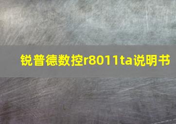 锐普德数控r8011ta说明书