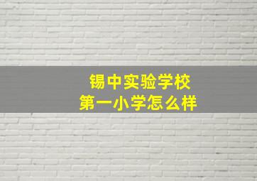 锡中实验学校第一小学怎么样