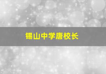 锡山中学唐校长