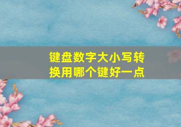 键盘数字大小写转换用哪个键好一点