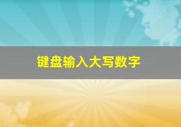 键盘输入大写数字