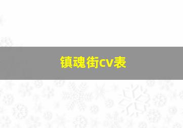 镇魂街cv表