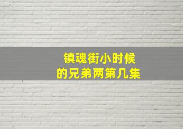 镇魂街小时候的兄弟两第几集