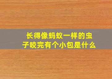 长得像蚂蚁一样的虫子咬完有个小包是什么