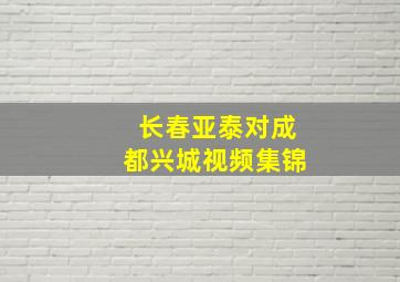 长春亚泰对成都兴城视频集锦