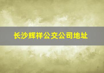 长沙辉祥公交公司地址