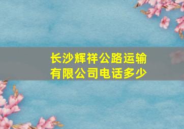 长沙辉祥公路运输有限公司电话多少