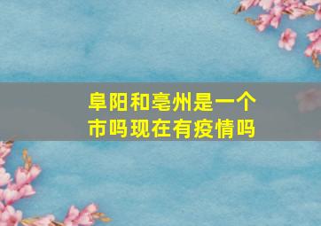 阜阳和亳州是一个市吗现在有疫情吗