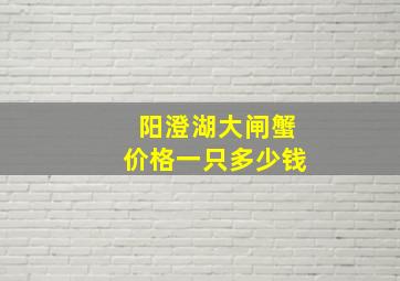 阳澄湖大闸蟹价格一只多少钱