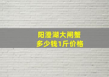 阳澄湖大闸蟹多少钱1斤价格