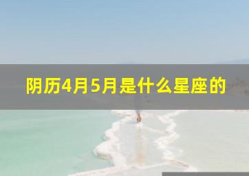 阴历4月5月是什么星座的