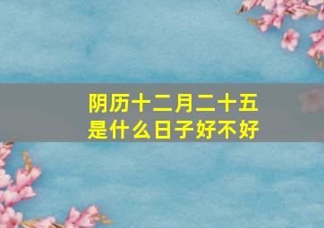 阴历十二月二十五是什么日子好不好