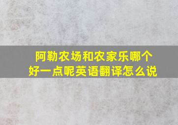 阿勒农场和农家乐哪个好一点呢英语翻译怎么说