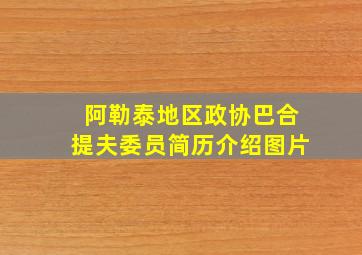 阿勒泰地区政协巴合提夫委员简历介绍图片