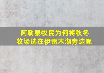 阿勒泰牧民为何将秋冬牧场选在伊雷木湖旁边呢