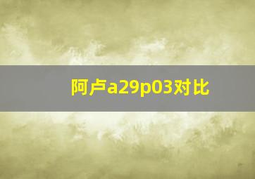 阿卢a29p03对比