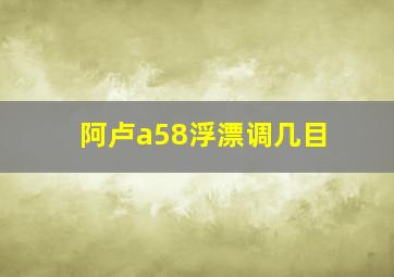 阿卢a58浮漂调几目