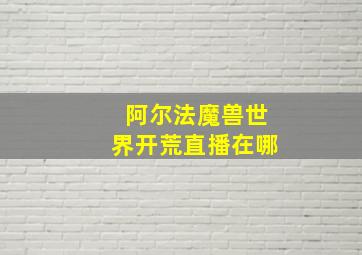 阿尔法魔兽世界开荒直播在哪