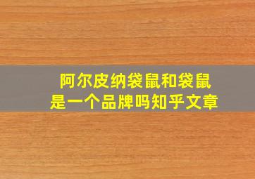 阿尔皮纳袋鼠和袋鼠是一个品牌吗知乎文章