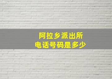 阿拉乡派出所电话号码是多少