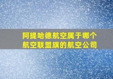 阿提哈德航空属于哪个航空联盟旗的航空公司