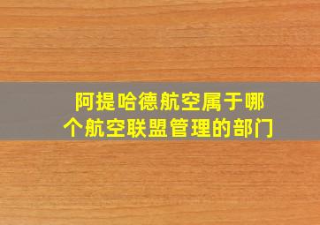 阿提哈德航空属于哪个航空联盟管理的部门