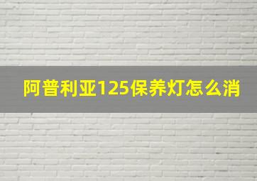 阿普利亚125保养灯怎么消