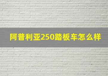 阿普利亚250踏板车怎么样