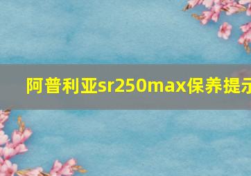 阿普利亚sr250max保养提示